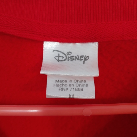 DISNEY Minnie Mouse Red Sweatshirt Women's Junior Cut Size Medium - Picture 3 of 9